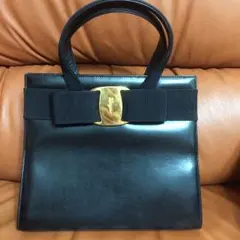 フェラガモ/ヴァラ/ハンドバッグ/ショルダーバッグ/黒/2WAY