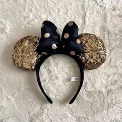 ディズニー ミニー カチューシャ ゴールド スパンコール