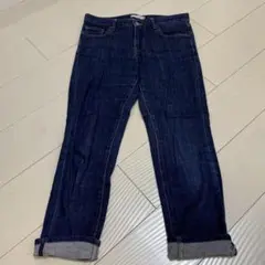 UNIQLO ダークブルー ストレートデニム 8分丈25インチ