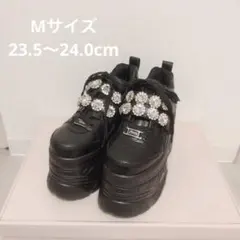 michelle Macaron 厚底 スニーカー ブラック 刺繍 ビジュー M 2025年最新】michellMacaron レディース スニーカーの人気