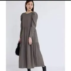 新品タグ付き ロペピクニック パフスリーブ ティアード マキシドレス