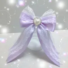 たらりんヘアリボン ヘアゴム　1362　紫　パープル　発表会　入学式　卒業式