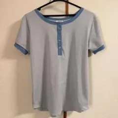 terawear emu リブ　ヘンリーネックTシャツ M