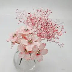 アメリカンフラワー桜髪飾り5本セット卒業式結婚式