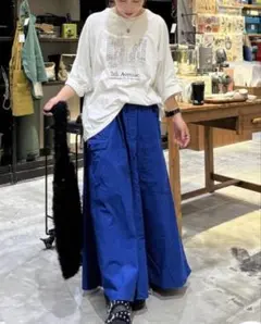 新品　タグ付き　ニコアンド　ミリタリーフレアスカート　ロイヤルブルー　L