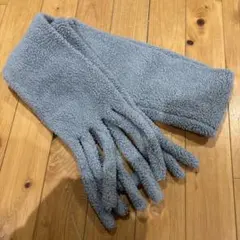 フリースマフラー ボリュームフリンジグレー