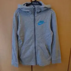 【NIKE】 ジップアップパーカー グレー S キッズ140cm 長袖