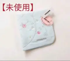 renoma 水色 花柄刺繍 タオルハンカチ