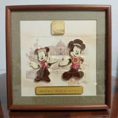 【Disney】 ホテルミラコスタ ミッキー&ミニー ピンバッジ フレーム付
