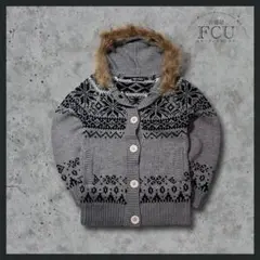 古着　ヴィンテージ　ニット　カーディガン　フーディ　ファー　グランジ　y2k