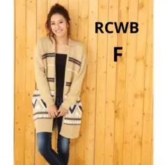 ロデオクラウンズ◆ロングニットカーディガン　フロントオープン　ネイティブ柄　綿