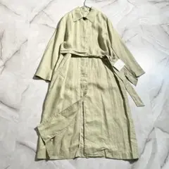 M19034 未使用　ミラオーウェン　シャツライクヘンプステンカラーコート　0