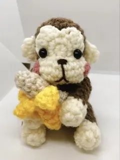 ハンドメイド　あみぐるみ　おさる