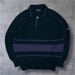90s SAILOR’S イタリア製 羊毛 ニット ブラック 紫 M