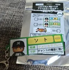 【匿名配送】千葉ロッテマリーンズ　ソト　パワプロ　キーホルダー　栄冠ナイン