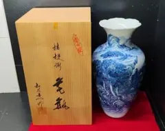 高さ43センチ 鍋島焼 白磁染付祥瑞文花瓶 鍋島青山作 - メルカリ