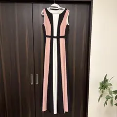ストライプノースリーブマキシドレス