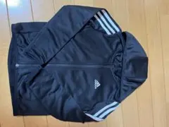 adidas フルジップジャージ 黒 3本ライン