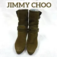 JIMMY CHOO オリーブグリーン ショートムートンブーツ37.5