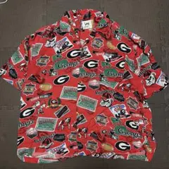 90's Lee Georgia bulldogs red shirts 総柄のサムネイル