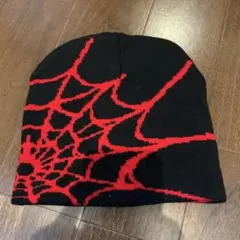 クモの巣デザイン ニット帽