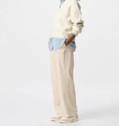 UNIQLO ユニクロ　タックワイドパンツ　L ベージュ