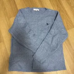 U.S. POLO ASSN. ケーブルニット ブルー L