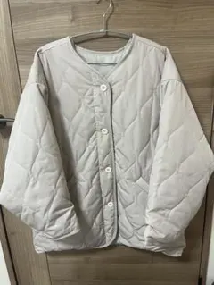 《JaVaジャバ コラボ》ノーカラー オーバーサイズ キルティング コート