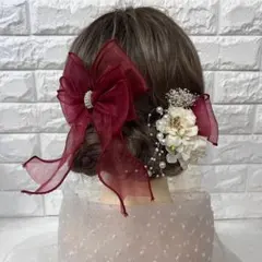 ꕤ୭266　赤白　髪飾り　成人式　結婚式　ウェディング　卒業式　振袖　袴ꕤ