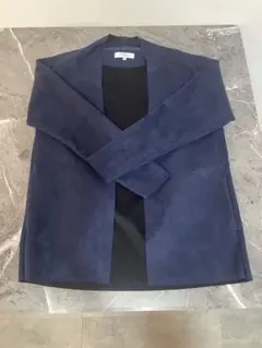 ネイビー ノーカラージャケットとパンツ セット