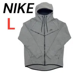NIKE ナイキ テックフリース フルジップパーカー L 赤タグ グレー