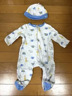 子供服　パジャマ　ロンパース　帽子　2点セット