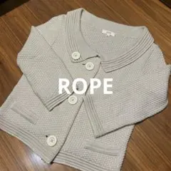 ROPE ロペ 襟付きニットカーディガン ラメ入り ベージュ きれいめのサムネイル