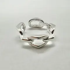 【刻印有】シルバー925 リング メキシカン シンプル ピンキーリング チェーン