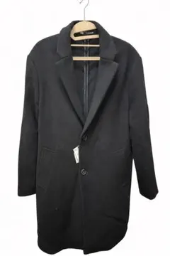 新品タグ付き ZARA ブラック コート メンズ Mサイズ ウールブレンド