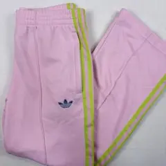 b1655【adidas】トラックパンツ　希少カラー　ピンク　ジャージ　刺繍ロゴ