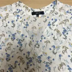 COMME CA ISM 花柄 長袖 ロングシャツワンピース 薄手のサムネイル