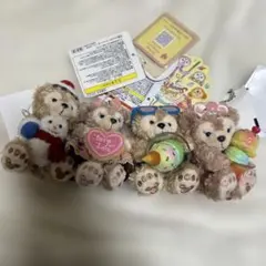 ダッフィー&シェリーメイ　タグ付きぬいぐるみストラップセット