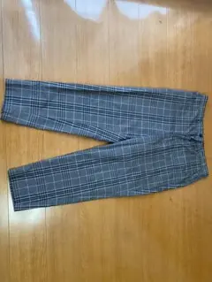 GU チェック柄 イージーパンツ グレー Lサイズ