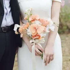 値下げ【ウェディングブーケ＆ブートニアセット】前撮り使用のみ　美品♡