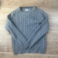 RESTORATION ケーブル編み グレー ニット M