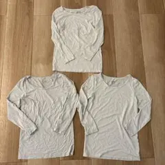 ユニクロ ヒートテック UネックT（9分袖）130 長袖 白 3着セット