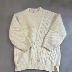 dazzlin アイボリー ケーブルニット セーター