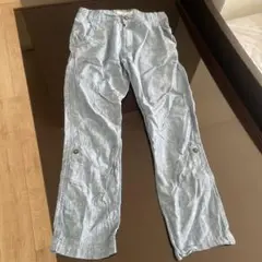 H&M麻綿長ズボン EUR 140 ライトブルー