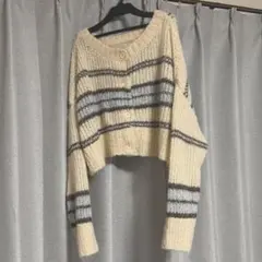 kastane ボーダーモヘアライクニット