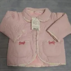 メゾピアノ ピンク 花柄キルティングアウター 70-80cm