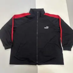 PUMA ジップアップジャケット　ジャージ 黒/赤