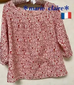 ＊ Marie Claire   七分袖　コットンブラウス　9号サイズ　＊のサムネイル
