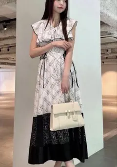 snidel プリントラッフルカラーワンピース　ミックス