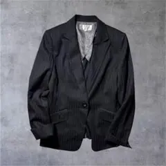 【美品/実寸掲載】エスプリミュール テーラードジャケット ストライプ 9号